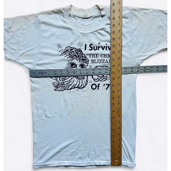 True Vintage 70s I Survived Chicago Blizzard 79 T Shirt Single Stitch M Winter - Picture 8 of 8